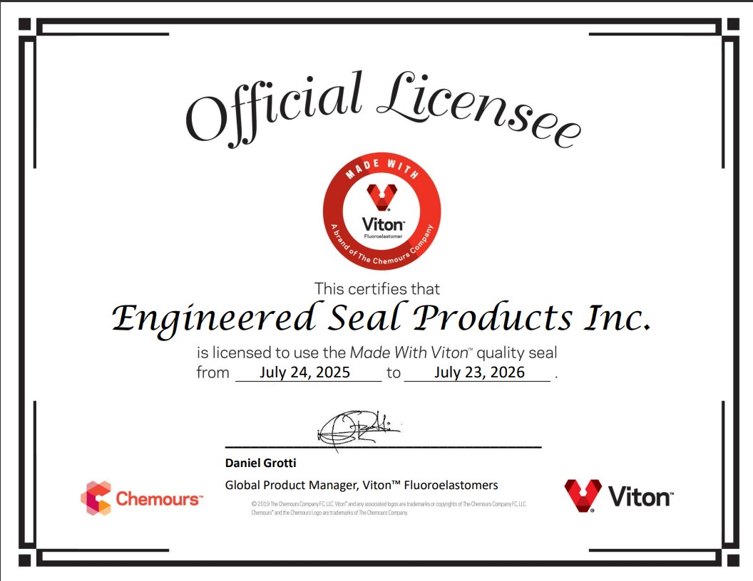 ESP Viton Brand Licensee Certificate